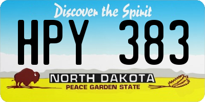 ND license plate HPY383