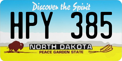 ND license plate HPY385
