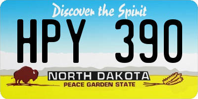 ND license plate HPY390