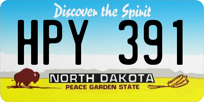 ND license plate HPY391