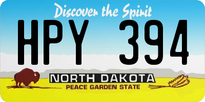 ND license plate HPY394