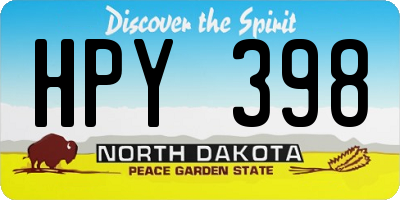 ND license plate HPY398