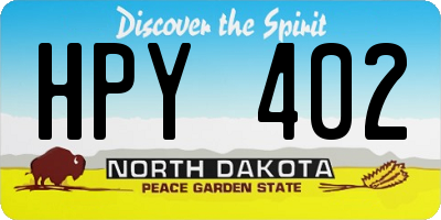 ND license plate HPY402