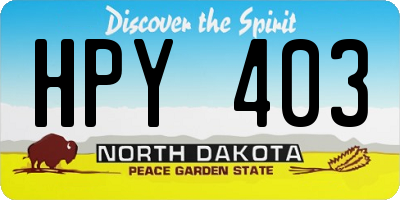 ND license plate HPY403