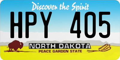 ND license plate HPY405