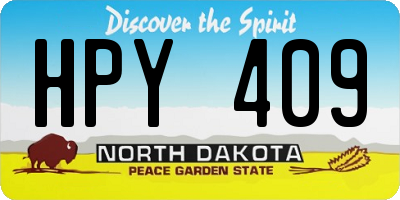 ND license plate HPY409