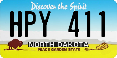 ND license plate HPY411