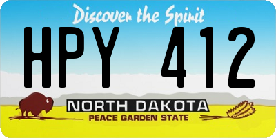 ND license plate HPY412