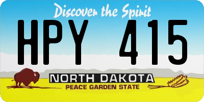 ND license plate HPY415