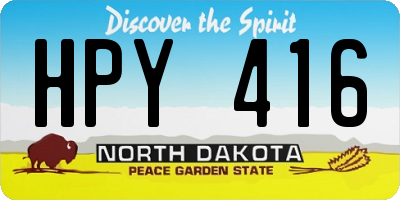 ND license plate HPY416