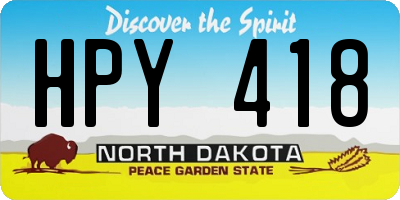 ND license plate HPY418