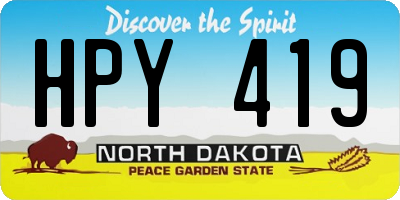 ND license plate HPY419