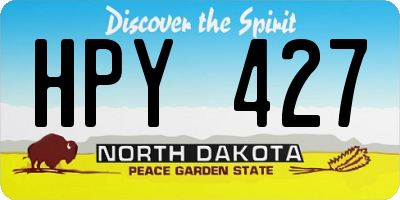 ND license plate HPY427