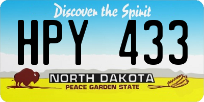 ND license plate HPY433