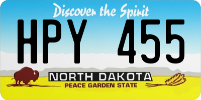 ND license plate HPY455