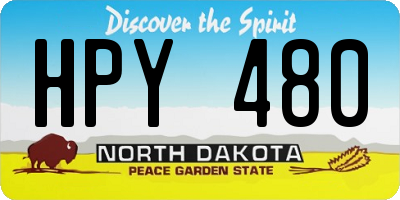 ND license plate HPY480