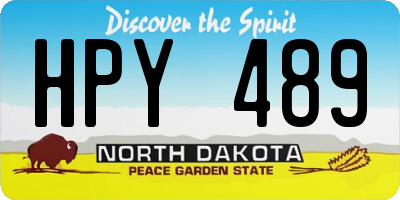 ND license plate HPY489