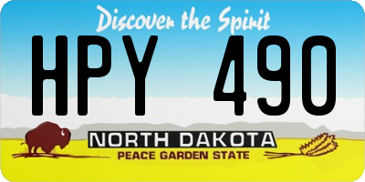 ND license plate HPY490