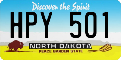 ND license plate HPY501