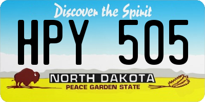 ND license plate HPY505