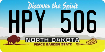 ND license plate HPY506