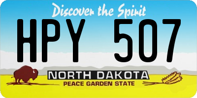 ND license plate HPY507