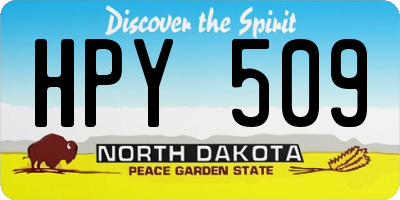 ND license plate HPY509