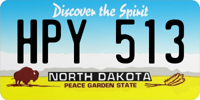 ND license plate HPY513