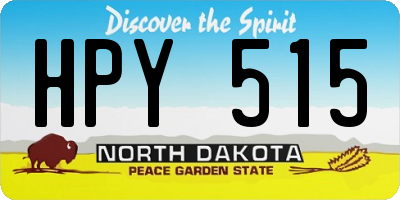 ND license plate HPY515