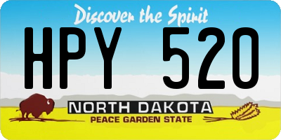 ND license plate HPY520