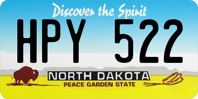 ND license plate HPY522