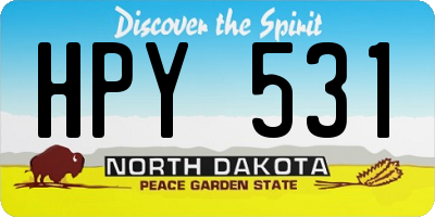ND license plate HPY531