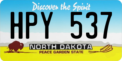 ND license plate HPY537