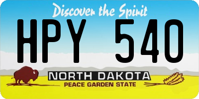 ND license plate HPY540