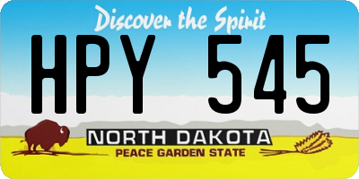 ND license plate HPY545