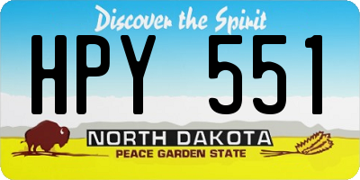 ND license plate HPY551
