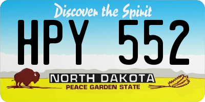 ND license plate HPY552