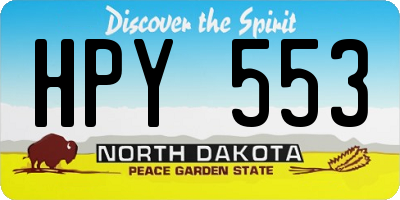 ND license plate HPY553