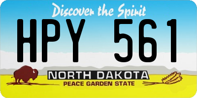 ND license plate HPY561