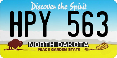 ND license plate HPY563