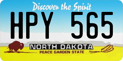 ND license plate HPY565