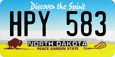 ND license plate HPY583