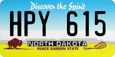 ND license plate HPY615