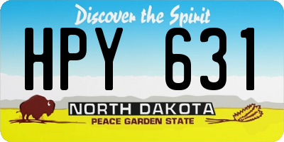 ND license plate HPY631