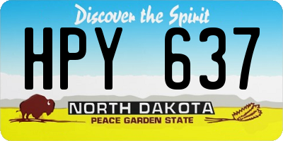 ND license plate HPY637