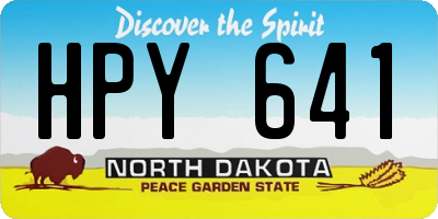ND license plate HPY641