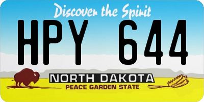 ND license plate HPY644