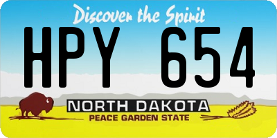 ND license plate HPY654