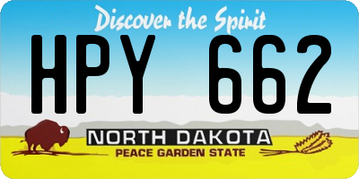 ND license plate HPY662