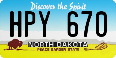 ND license plate HPY670
